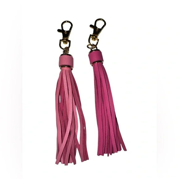 Leather Tassel for Purse With Golden Metal Caps Lobster Swivel Keychain NIP - Picture 8 of 12
